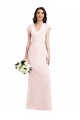 Cheap Cap Sleeve A-Line Formal Crepe Bridesmaid Dress / Prom Dress with Pockets UK