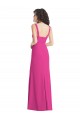 Cheap Wide Strap Notch Empire Waist Bridesaid Dress with Front Slit UK
