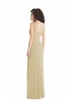 Cheap Wide Strap Slash Cutout Empire Formal Crepe Bridesmaid Dress / Prom Dress with Front Slit UK