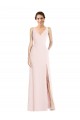 Cheap Square Neck Low Back A-Line Bridesmaid Dress / Prom Dress with Front Slit and Pockets UK