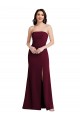 Cheap Strapless Crepe Maxi Bridesmaid Dress / Prom Dress with Front Slit UK