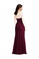 Cheap Strapless Crepe Maxi Bridesmaid Dress / Prom Dress with Front Slit UK