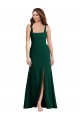 Cheap Square Neck Trumpet Maxi Bridesmaid Dress / Prom Dress with Front Slit UK