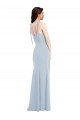 Cheap Bustier Style Crepe Bridesmaid Dress / Prom Dress with Bow Straps UK