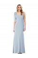 Cheap V-Back Bow Shoulder Trumpet Bridesmaid Dress / Prom Dress UK