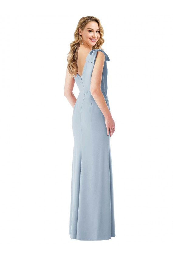 Cheap V-Back Bow Shoulder Trumpet Bridesmaid Dress / Prom Dress UK