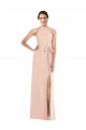 Cheap Halter Criss Cross Cutout Back Maxi Formal Crepe Bridesmaid Dress / Prom Dress UK