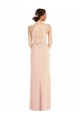 Cheap Halter Criss Cross Cutout Back Maxi Formal Crepe Bridesmaid Dress / Prom Dress UK