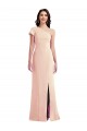 Cheap One Shoulder Cap Sleeves Trumpet Formal Crepe Bridesmaid Dress / Prom Dress with Front Slit UK