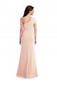 Cheap One Shoulder Cap Sleeves Trumpet Formal Crepe Bridesmaid Dress / Prom Dress with Front Slit UK