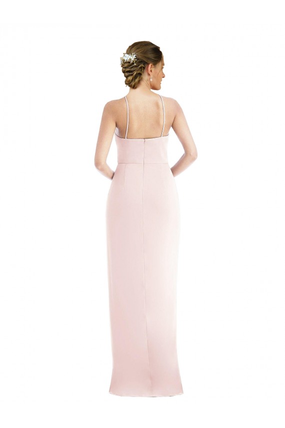 Cheap Halter Draped Tulip Skirt Maxi Bridesmaid Dress / Prom Dress UK