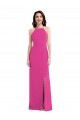 Cheap Open Back High Neck Halter Trumpet Formal Crepe Bridesmaid Dress / Prom Dress UK
