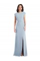 Cheap Cap Sleeve Open Back Trumpet Formal Crepe Bridesmaid Dress / Prom Dress with Front Slit UK