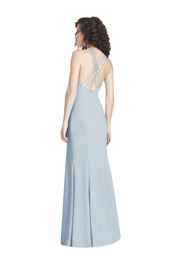Cheap Criss Cross Open Back Trumpet Bridesmaid Dress / Prom Dress UK