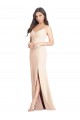 Cheap Seamed Bodice Crepe Trumpet Bridesmaid Dress / Prom Dress with Front Slit UK