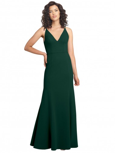 Cheap Form Fitting Stretch Formal Crepe A-Line Bridesmaid Dress / Prom Dress UK