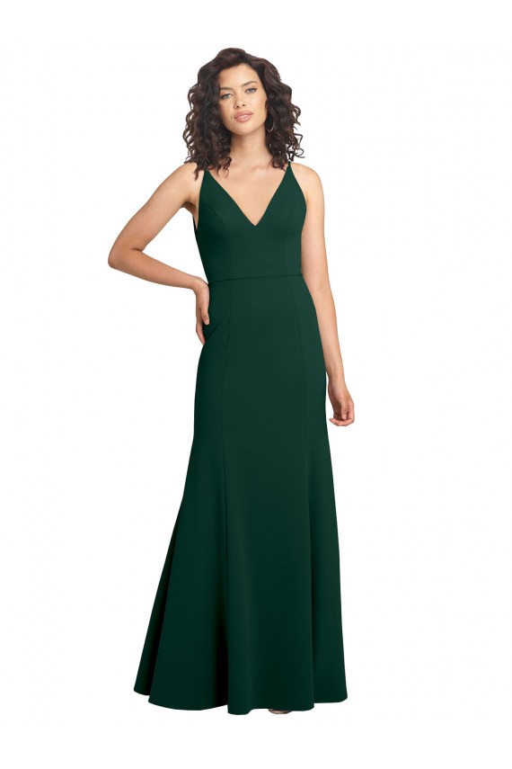 Cheap Form Fitting Stretch Formal Crepe A-Line Bridesmaid Dress / Prom Dress UK