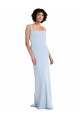Cheap Slim Square Neck Fit and Flare Full Length Stretch Crepe Bridesmaid Dress / Prom Dress UK