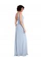 Cheap Slim Square Neck Fit and Flare Full Length Stretch Crepe Bridesmaid Dress / Prom Dress UK