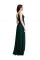 Cheap Slim A-Line V-Neck Full Length Formal Crepe Bridesmaid Dress / Prom Dress with Side Slit UK