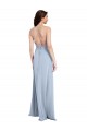 Cheap Fit and Flare High Neck Formal Crepe Bridesmaid Dress / Prom Dress with Side Slit UK