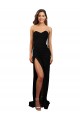 Cheap Corset Style Strapless Formal Crepe Bridesmaid Dress / Prom Dress with High Split UK