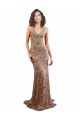 Cheap Floral Patterned Backless V-Neckline Sequin Formal Bridesmaid Dress / Prom Dress UK