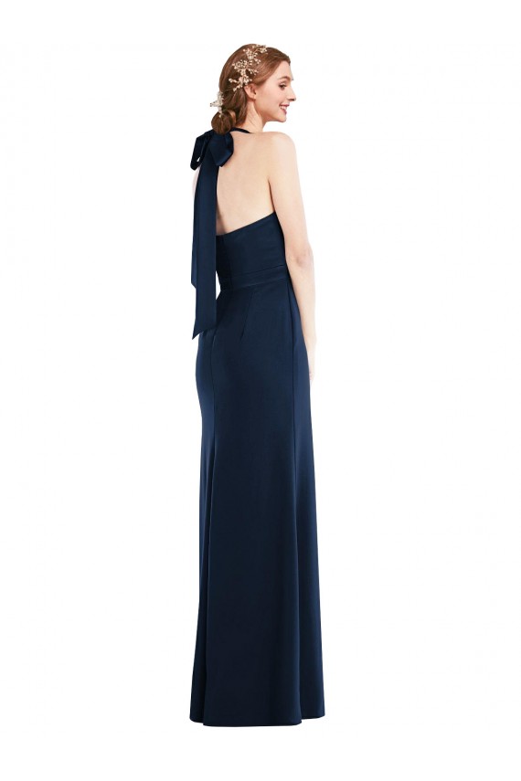Cheap High Neck Open Back Long Maxi Bridesmaid Dress / Prom Dress UK