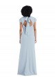 Cheap Cap Sleeve Cutout Tie Back Trumpet Bridesmaid Dress UK