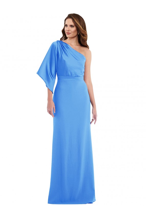 Cheap One Shoulder Bell Sleeves Trumpet Bridesmaid Dress / Prom Dress UK