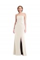 Cheap Long Strapless Tuxedo Maxi Bridesmaid Dress / Prom Dress with Front Slit & Pockets UK