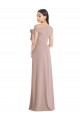 Cheap Off the Shoulder Tie Detail Maxi Formal Crepe Bridesmaid Dress / Prom Dress with Front Slit UK