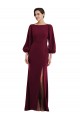 Cheap Bishop Sleeve Open Back Trumpet Formal Crepe Bridesmaid Dress / Prom Dress with Scarf Tie UK