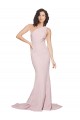 Cheap Long Sweep Train One Shoulder Crepe Bridesmaid Dress / Prom Dress with Side Leg Split UK