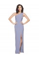 Cheap Floor Length One Shoulder Formal Crepe Bridesmaid Dress / Prom Dress with Pencil Skirt and Side Split UK