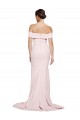 Cheap Off Shoulder Long Formal Crepe Bridesmaid Dress / Prom Dress with Straight Neckline and Side Split UK