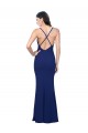 Cheap Full Length V-Neckline Formal Crepe Bridesmaid Dress / Prom Dress with Thin Straps and Fulted Skirt UK