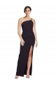 Cheap Long Floor Length Formal Crepe Bridesmaid Dress / Prom Dress with Side Split and One Strap UK