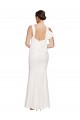 Cheap Full Length Square Neck Formal Crepe Bridesmaid Dress / Prom Dress with Asymmetrical Straps and Bow Back UK