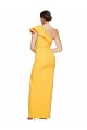 Cheap One Shoulder Floor Length Formal Crepe Bridesmaid Dress / Prom Dress with Thigh High Split UK
