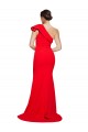 Cheap One Shoulder Long Sweep Train Crepe Bridesmaid Dress / Prom Dress with Thigh High Split UK