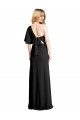 Cheap Pleated One Shoulder Flutter Sleeves Slim Formal Crepe Bridesmaid Dress / Prom Dress UK
