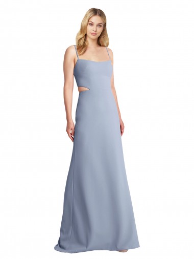 Cheap Feminine Scoop Neckline Long Crepe Slip Bridesmaid Dress / Prom Dress  UK
