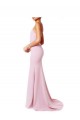 Cheap Square Neck Criss Cross Open Back Slim Crepe Bridesmaid Dress / Prom Dress with Spaghetti Straps UK