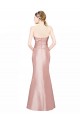 Cheap Long Strapless Formal Stretch Satin Bridesmaid Dress / Prom Dress with Pleats and Low Back UK
