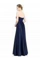 Cheap Floor Length Sweetheart Neckline Formal Stretch Satin Bridesmaid Dress with Belt UK