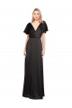 Cheap Cap Sleeves Open Back Long Formal Stretch Satin Bridesmaid Dress / Prom Dress UK