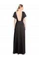 Cheap Cap Sleeves Open Back Long Formal Stretch Satin Bridesmaid Dress / Prom Dress UK