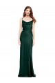 Cheap Fitted Cowl Neck Long Formal Stretch Satin Slip Bridesmaid Dress / Prom Dress with V-Back UK