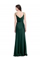 Cheap Fitted Cowl Neck Long Formal Stretch Satin Slip Bridesmaid Dress / Prom Dress with V-Back UK